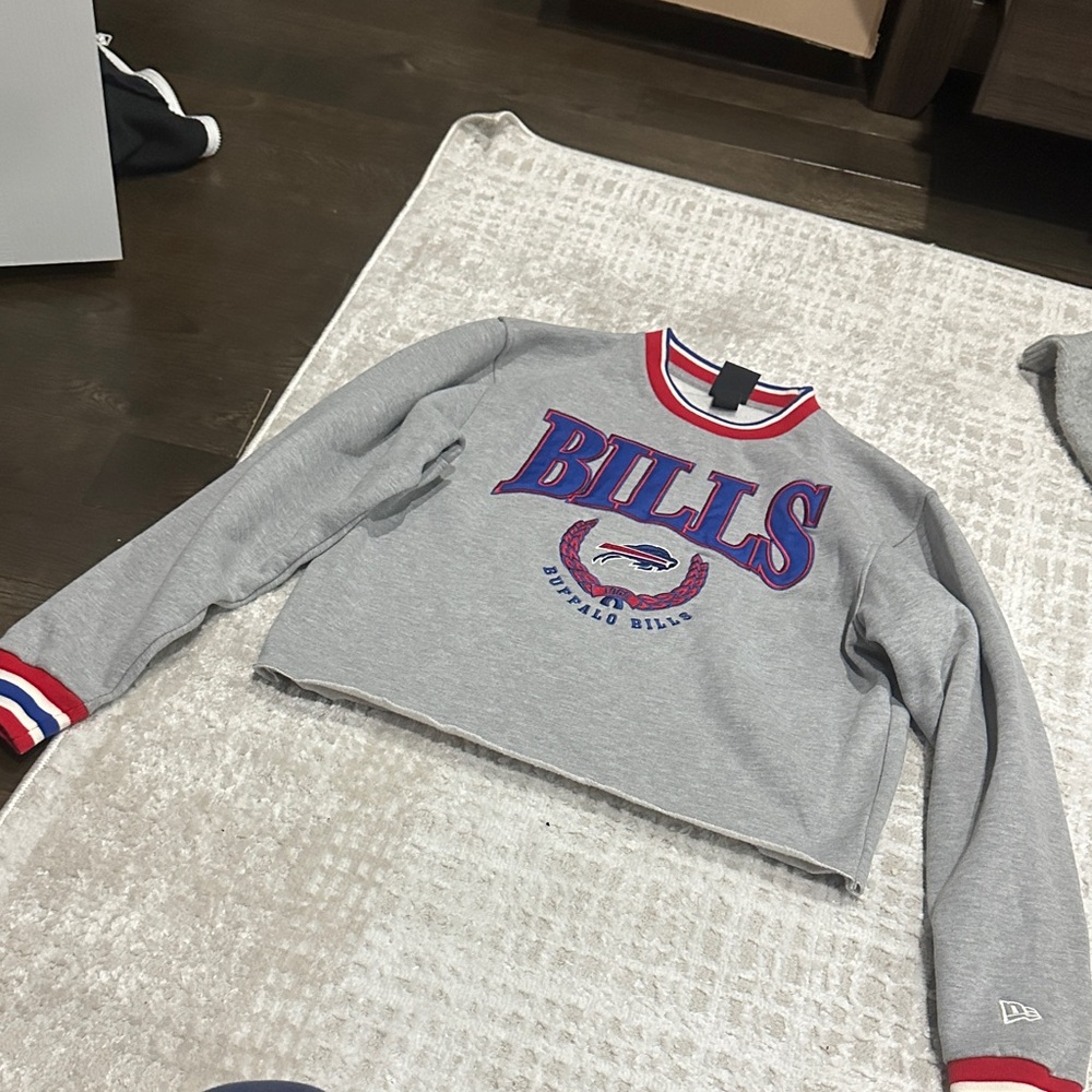 Gray Buffalo Bills Women's Crew Neck Sweater